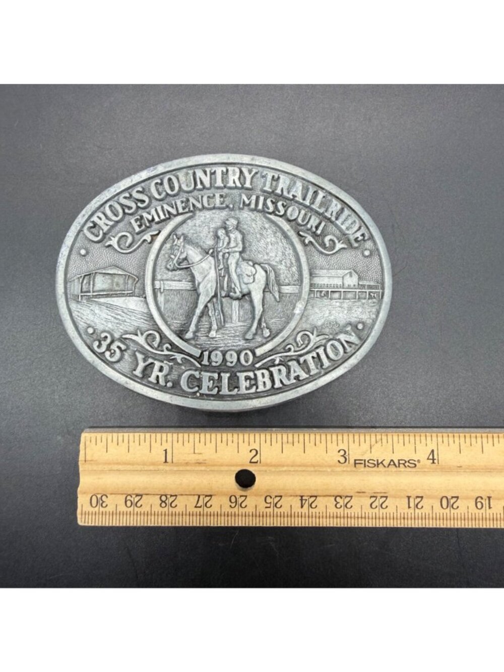 Vintage Belt Buckle Cross Country Trail Ride Eminence Missouri Western Cowboy - Picture 10 of 10